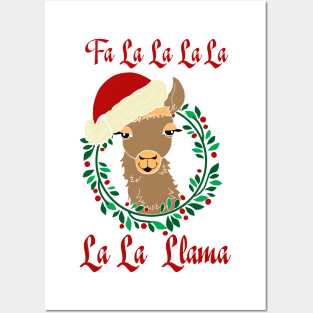 Fa La La La  Llama Christmas Llama Posters and Art